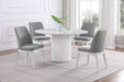 Acadia Round 53 - inch Sintered Stone Top Dining Table White - Walo Furniture