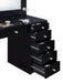 Acena 7 - drawer Vanity Set with Lighting Black High Gloss - Walo Furniture