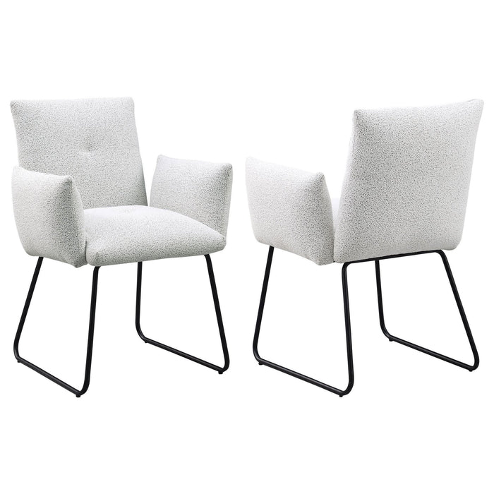 Ackland Upholstered Dining Side Chair Light Grey (Set of 2) - Walo Furniture