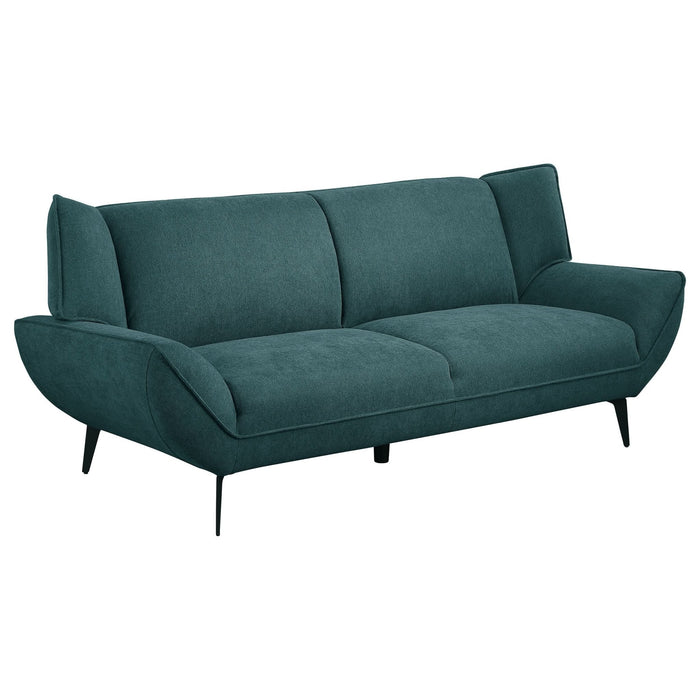 Acton 2 - piece Upholstered Flared Arm Sofa Set Teal Blue - Walo Furniture