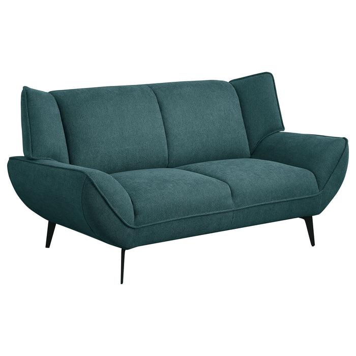 Acton 2 - piece Upholstered Flared Arm Sofa Set Teal Blue - Walo Furniture