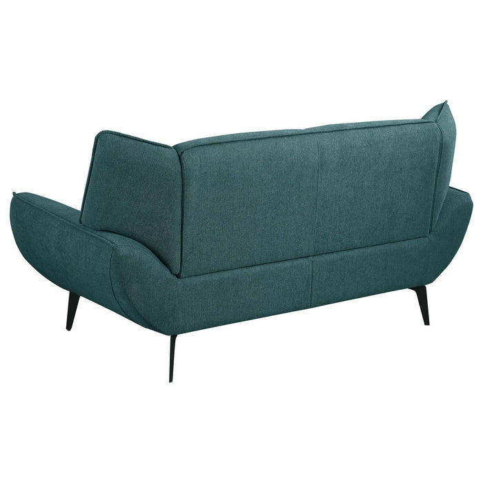 Acton 2 - piece Upholstered Flared Arm Sofa Set Teal Blue - Walo Furniture