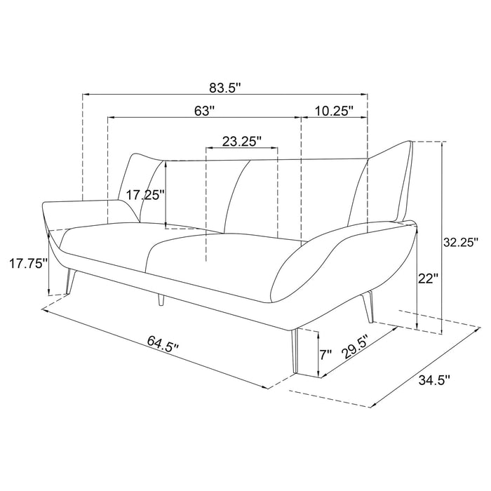 Acton 2 - piece Upholstered Flared Arm Sofa Set Teal Blue - Walo Furniture