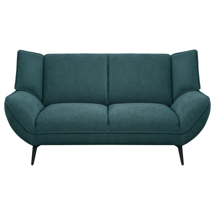 Acton 2 - piece Upholstered Flared Arm Sofa Set Teal Blue - Walo Furniture