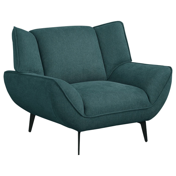 Acton 3 - piece Upholstered Flared Arm Sofa Set Teal Blue - Walo Furniture