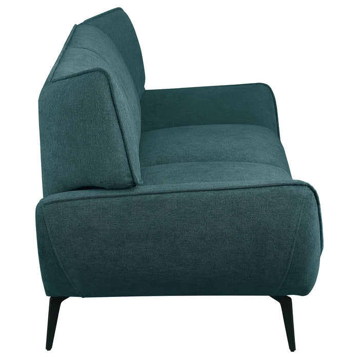 Acton 3 - piece Upholstered Flared Arm Sofa Set Teal Blue - Walo Furniture