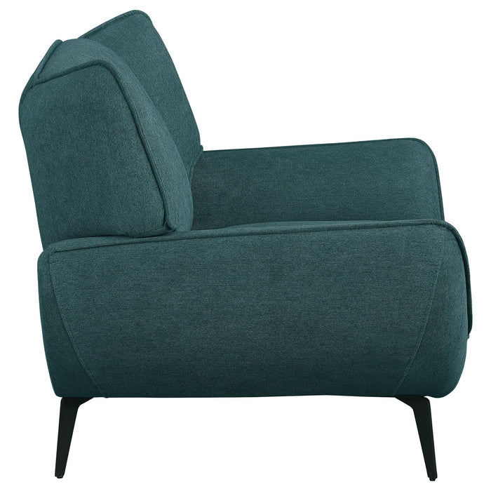 Acton 3 - piece Upholstered Flared Arm Sofa Set Teal Blue - Walo Furniture