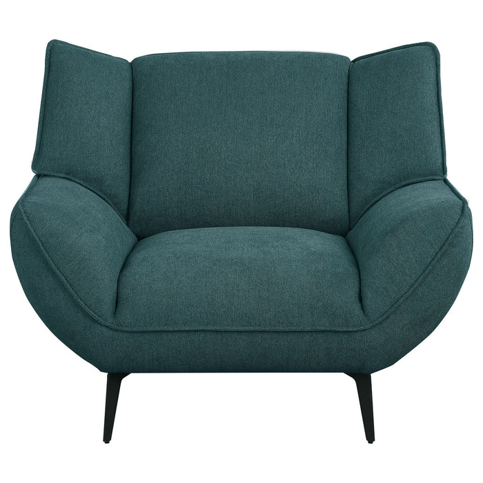 Acton 3 - piece Upholstered Flared Arm Sofa Set Teal Blue - Walo Furniture