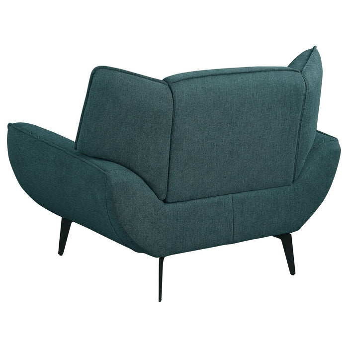 Acton Upholstered Flared Arm Accent Chair Teal Blue - Walo Furniture