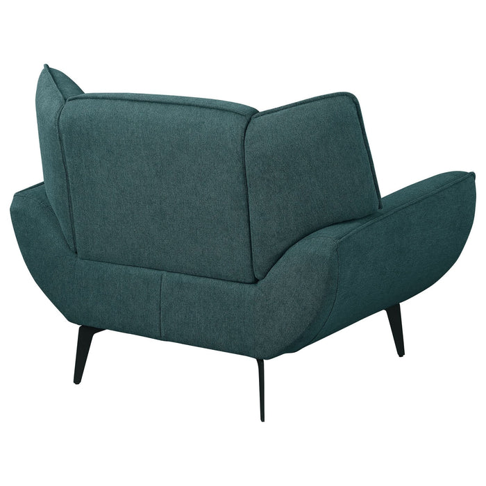 Acton Upholstered Flared Arm Accent Chair Teal Blue - Walo Furniture