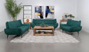 Acton Upholstered Flared Arm Sofa Teal Blue - Walo Furniture