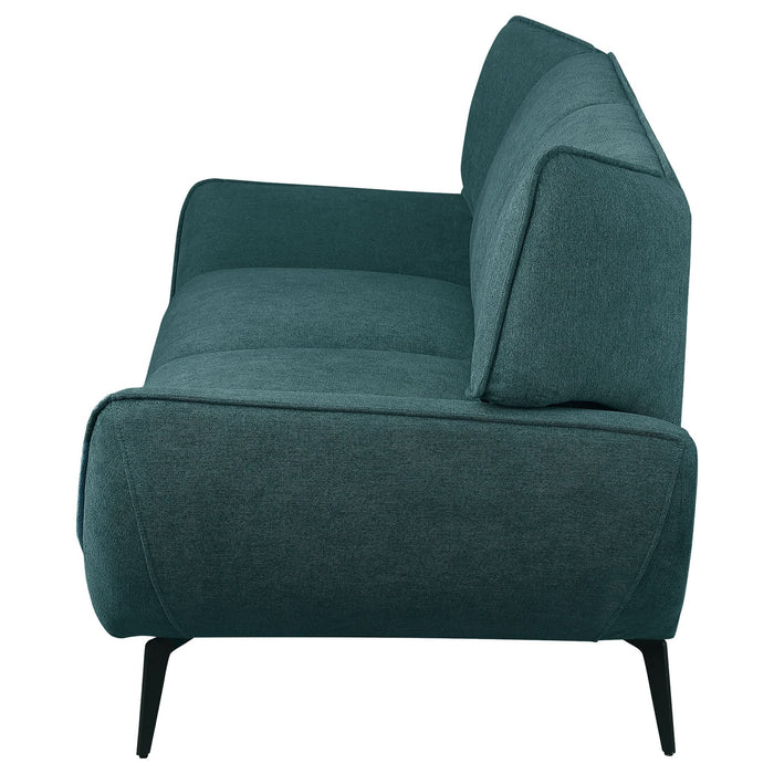 Acton Upholstered Flared Arm Sofa Teal Blue - Walo Furniture