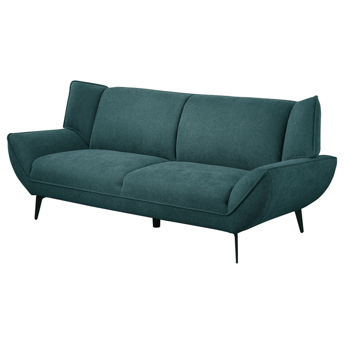 Acton Upholstered Flared Arm Sofa Teal Blue - Walo Furniture