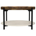 Adhvik Round Wood Top Marble Shelf Coffee Table Natural - Walo Furniture