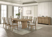 Adina 10 - piece Extension Dining Set Distressed Light Brown - Walo Furniture