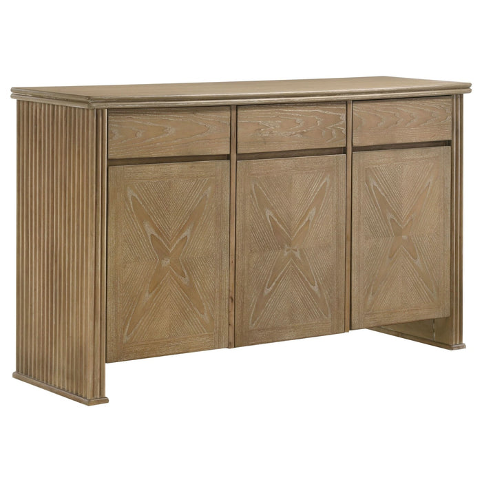 Adina 2 - door 59 - inch Sideboard Server Distressed Light Brown - Walo Furniture