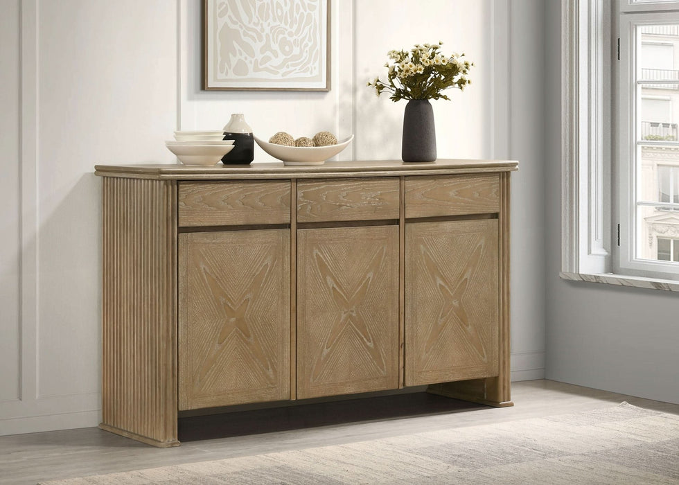 Adina 2 - door 59 - inch Sideboard Server Distressed Light Brown - Walo Furniture