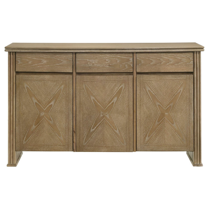 Adina 2 - door 59 - inch Sideboard Server Distressed Light Brown - Walo Furniture