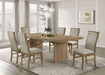 Adina 7 - piece Extension Dining Set Distressed Light Brown - Walo Furniture