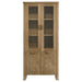 Adina 77 - inch Tall Display Cabinet Distressed Light Brown - Walo Furniture