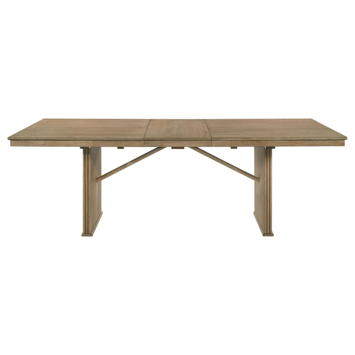 Adina 89 - inch Extension Dining Table Distressed Light Brown - Walo Furniture