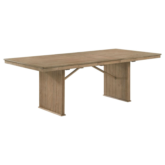 Adina 89 - inch Extension Dining Table Distressed Light Brown - Walo Furniture