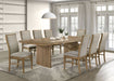 Adina 89 - inch Extension Dining Table Distressed Light Brown - Walo Furniture