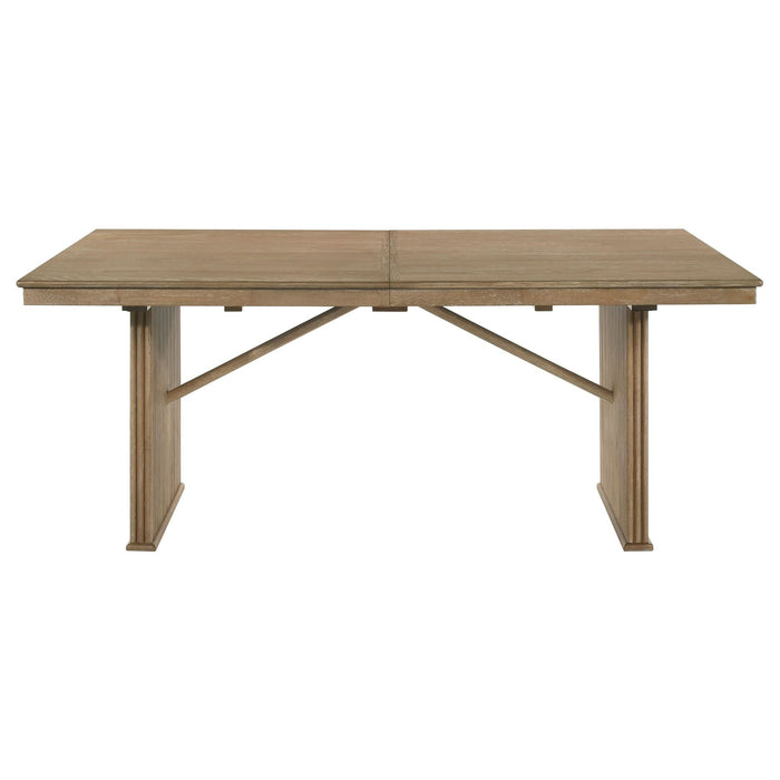 Adina 89 - inch Extension Dining Table Distressed Light Brown - Walo Furniture