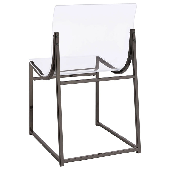 Adino Acrylic Dining Side Chair Black Nickel (Set of 2) - Walo Furniture