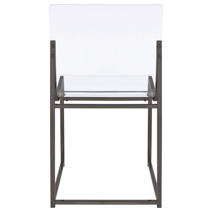 Adino Acrylic Dining Side Chair Black Nickel (Set of 2) - Walo Furniture