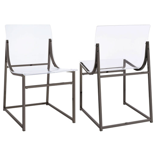 Adino Acrylic Dining Side Chair Black Nickel (Set of 2) - Walo Furniture