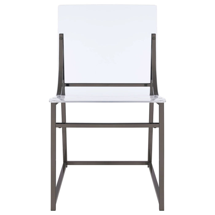 Adino Acrylic Dining Side Chair Black Nickel (Set of 2) - Walo Furniture