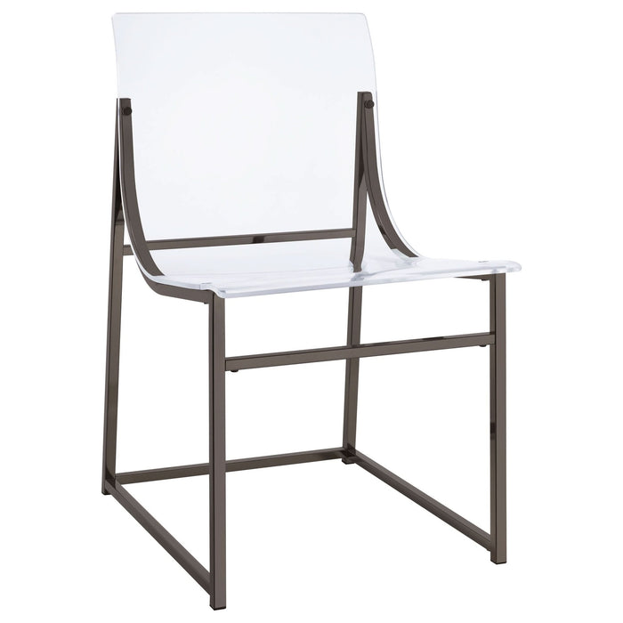 Adino Acrylic Dining Side Chair Black Nickel (Set of 2) - Walo Furniture