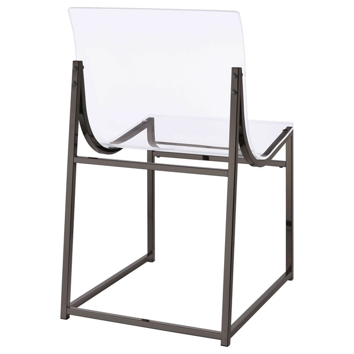 Adino Acrylic Dining Side Chair Black Nickel (Set of 2) - Walo Furniture