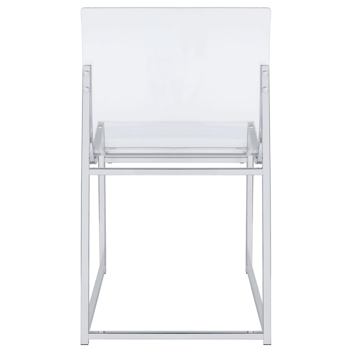 Adino Acrylic Dining Side Chair Chrome (Set of 2) - Walo Furniture