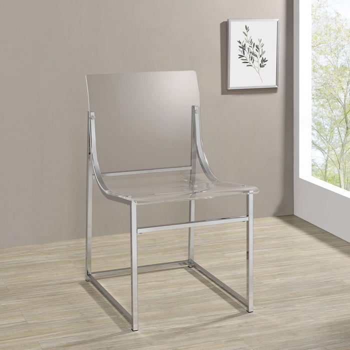 Adino Acrylic Dining Side Chair Chrome (Set of 2) - Walo Furniture