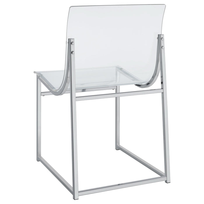 Adino Acrylic Dining Side Chair Chrome (Set of 2) - Walo Furniture