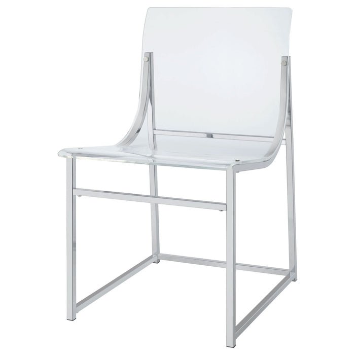 Adino Acrylic Dining Side Chair Chrome (Set of 2) - Walo Furniture