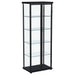 Aero 4 - shelf Display Curio Cabinet with LED Lighting Black - Walo Furniture