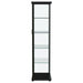 Aero 4 - shelf Display Curio Cabinet with LED Lighting Black - Walo Furniture