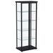 Aero 4 - shelf Display Curio Cabinet with LED Lighting Black - Walo Furniture