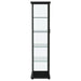 Aero 4 - shelf Display Curio Cabinet with LED Lighting Black - Walo Furniture