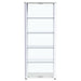 Aero 5 - shelf Display Curio Cabinet with LED Lighting White - Walo Furniture