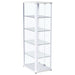 Aero 5 - shelf Display Curio Cabinet with LED Lighting White - Walo Furniture