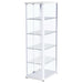 Aero 5 - shelf Display Curio Cabinet with LED Lighting White - Walo Furniture