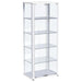 Aero 5 - shelf Display Curio Cabinet with LED Lighting White - Walo Furniture