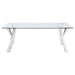 Alaia Rectangular 79 - inch Glass Top Dining Table Chrome - Walo Furniture