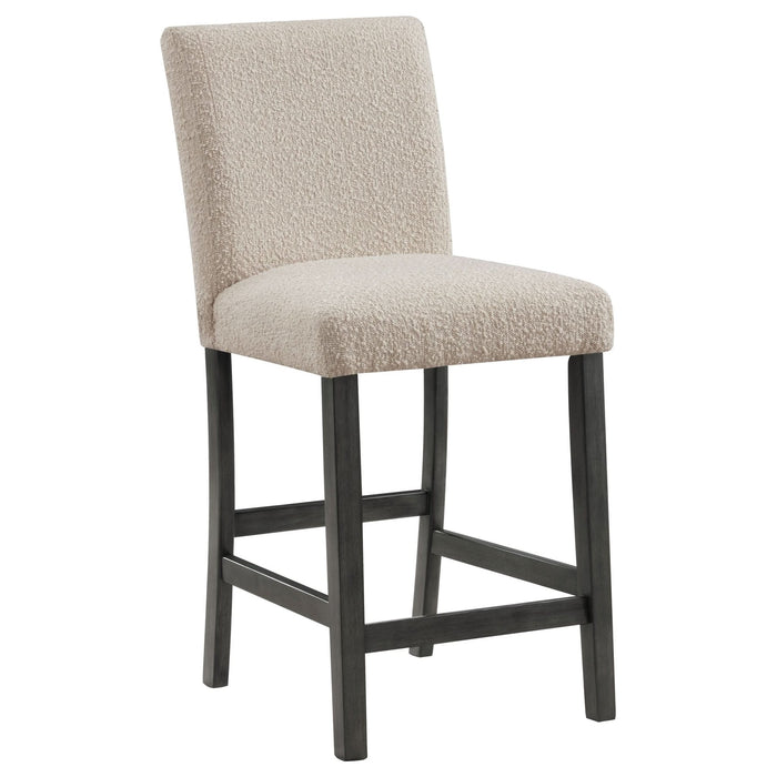 Alba Boucle Upholstered Counter Chair Beige (Set of 2) - Walo Furniture