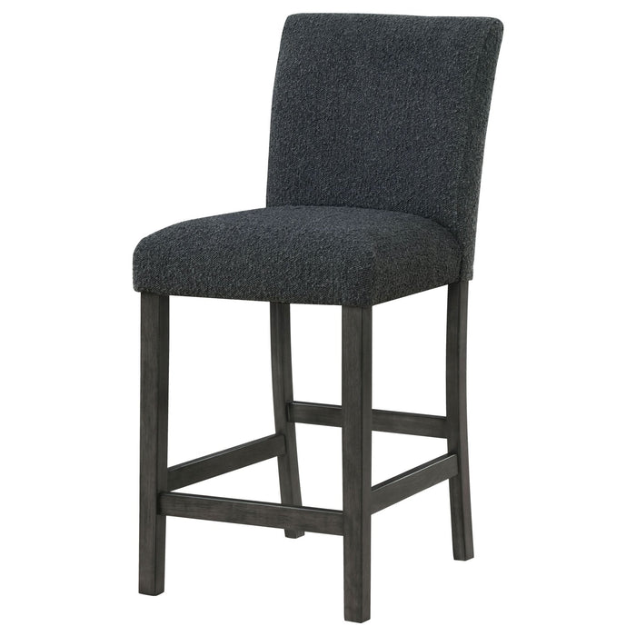 Alba Boucle Upholstered Counter Chair Black (Set of 2) - Walo Furniture