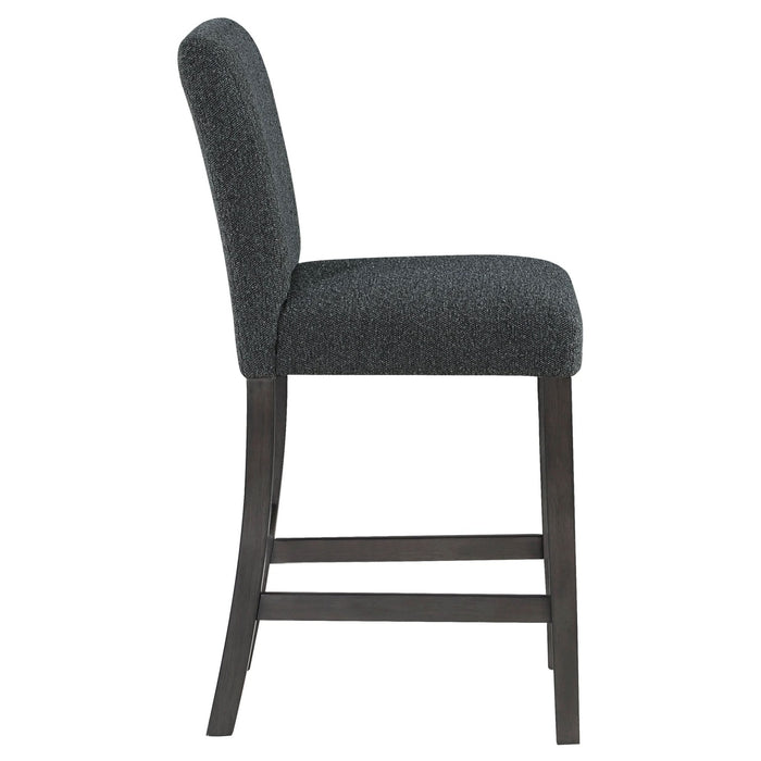 Alba Boucle Upholstered Counter Chair Black (Set of 2) - Walo Furniture